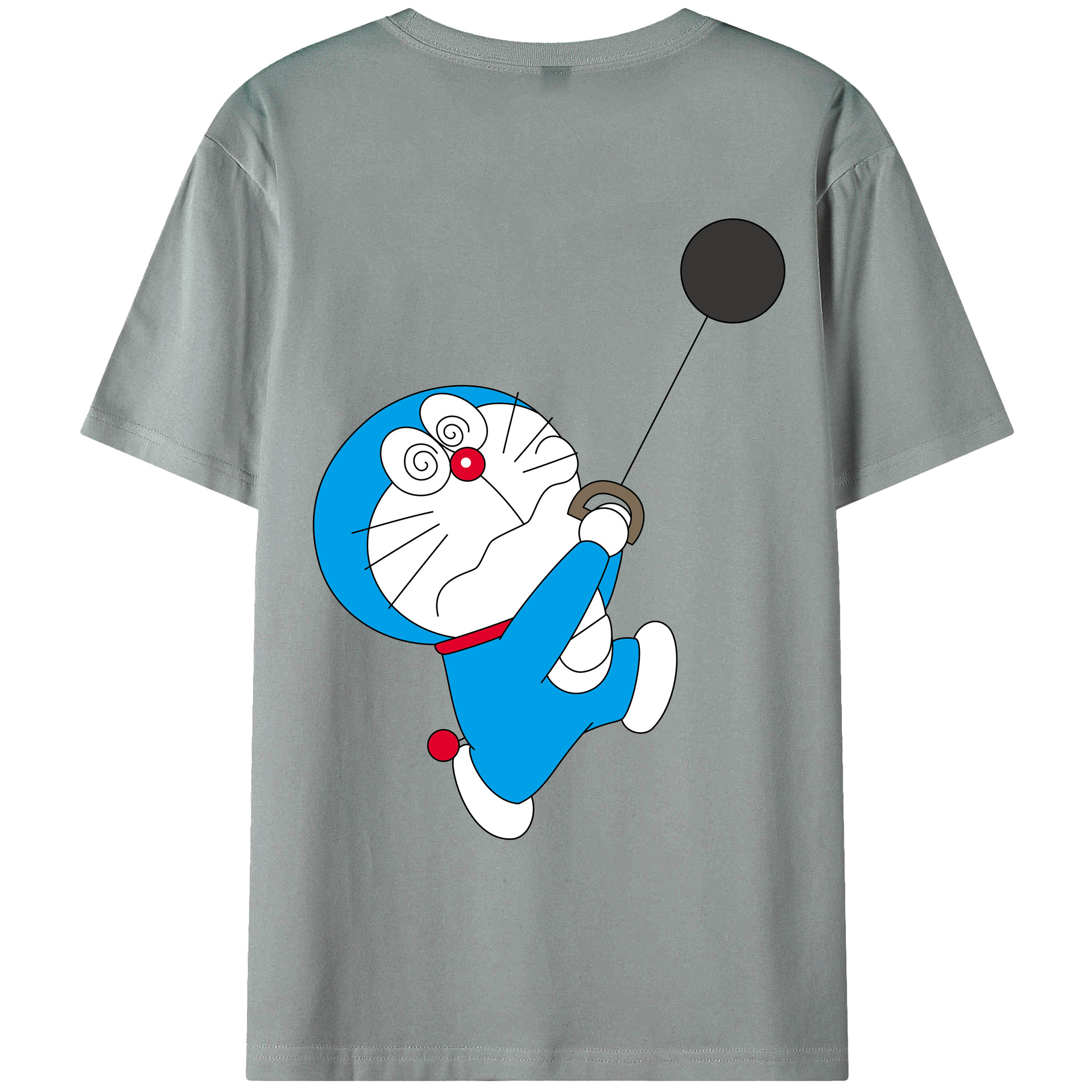 （画像用） ドラえもん Doraemon 綿100％ メンズ半袖Tシャツ（バックプリント） 通気性